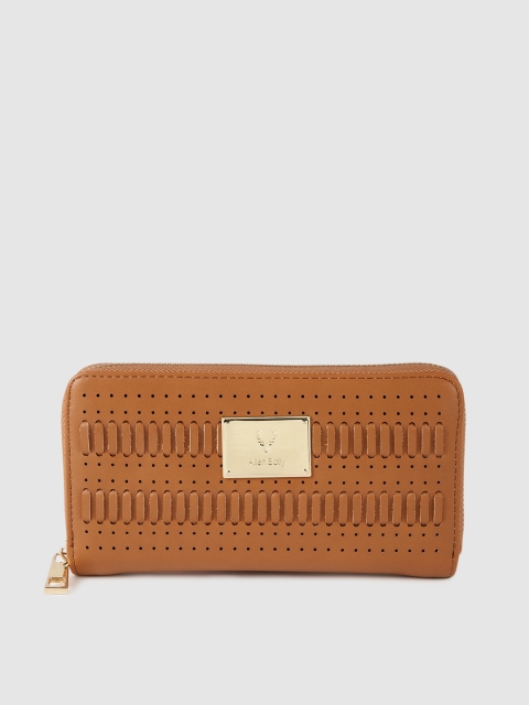 

Allen Solly Women Tan Brown Textured Zip Around Wallet