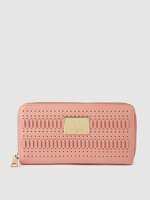 

Allen Solly Women Pink Textured Zip Around Wallet