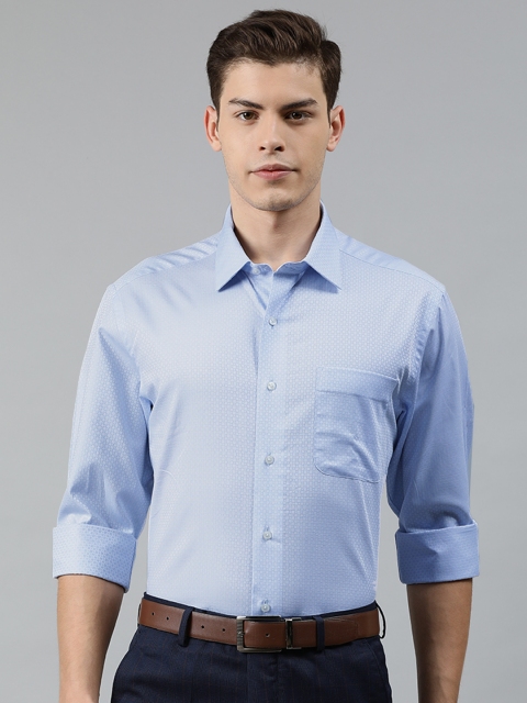 

Arrow Men Blue Regular Fit Self Design Formal Shirt