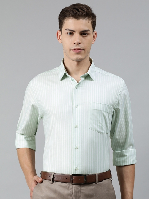 

Arrow Men Green & White Regular Fit Striped Formal Shirt