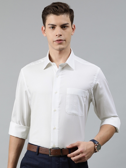 

Arrow Men White Regular Fit Self Design Formal Shirt