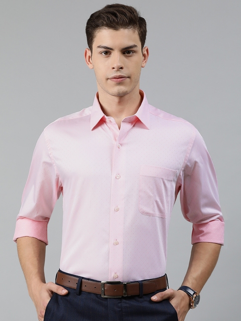 

Arrow Men Pink Regular Fit Self Design Formal Shirt