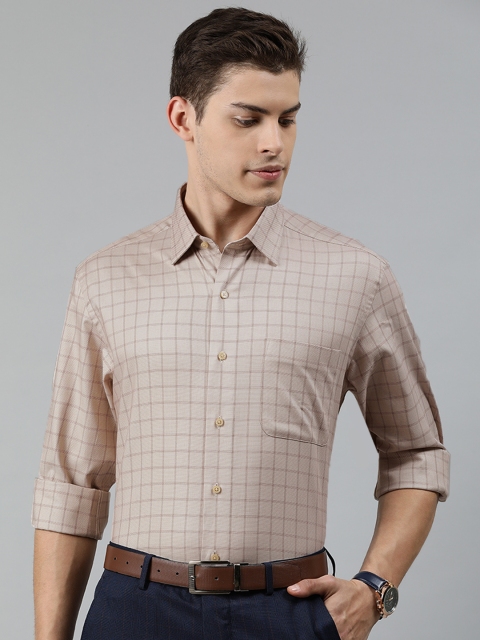 

Arrow Men Khaki Regular Fit Checked Formal Shirt