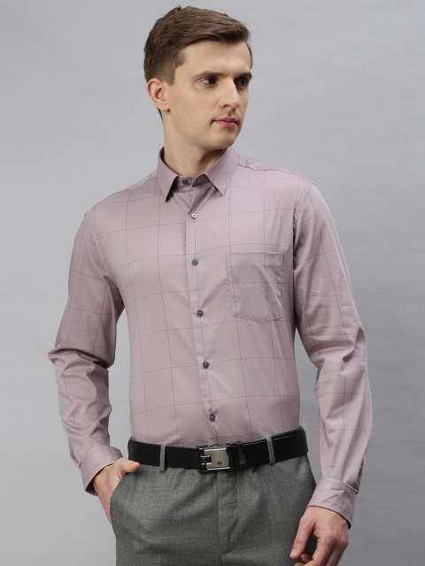 

Arrow New York Men Mauve & Burgundy Snug Fit Checked Formal Shirt
