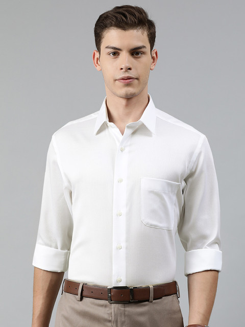

Arrow Men White Regular Fit Self Design Formal Shirt