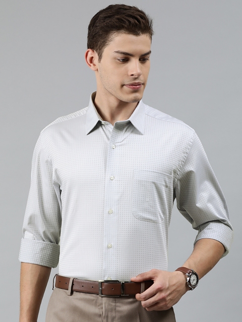 

Arrow Men Grey & White Regular Fit Self Design Formal Shirt