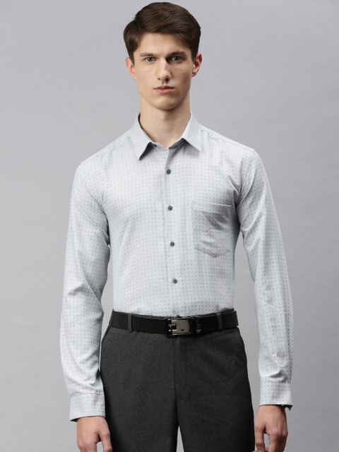

Arrow New York Men Grey & Black Slim Fit Printed Formal Shirt