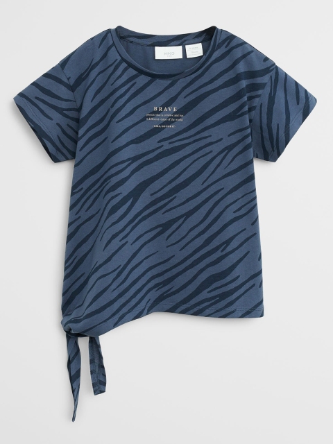 

Mango Kids Girls Navy Blue Tiger Print Top