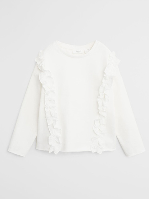 

Mango Kids Girls White Solid Sweatshirt