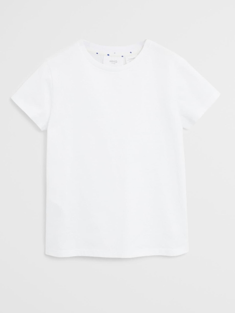 

Mango Kids Girls White Solid Round Neck T-shirt