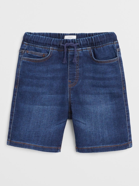 

Mango Kids Boys Navy Blue Washed Comfy Fit Denim Shorts