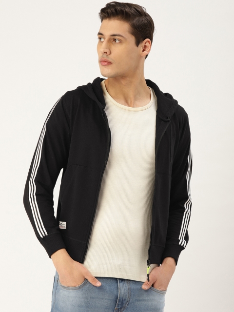 

Sports52 wear Men Black Solid Hooded Sweatshirt
