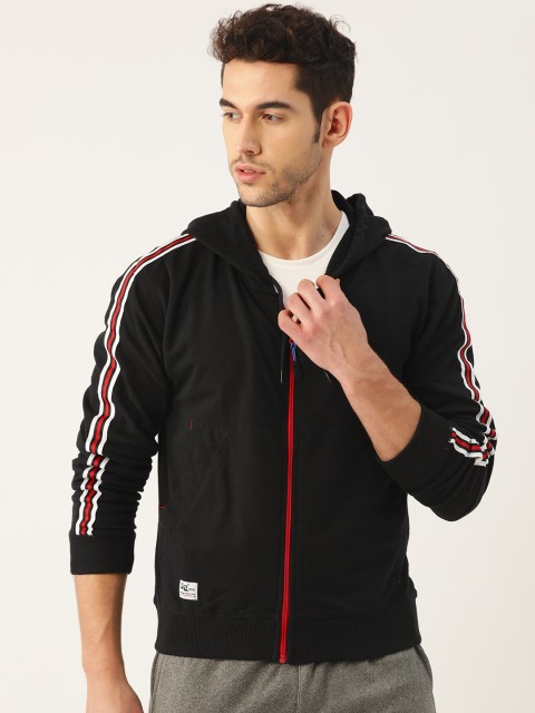 

Sports52 wear Men Black Solid Hooded Sweatshirt