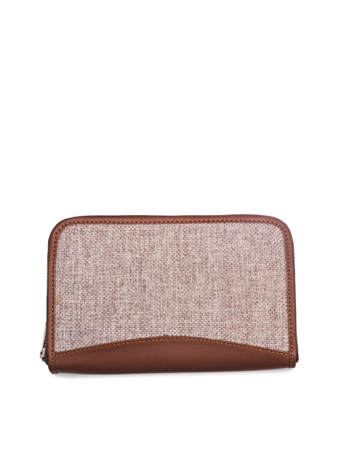 

ZOUK Women Off-White Solid Vegan Leather Zip Around Sustainable Wallet