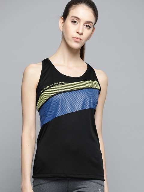 

HRX by Hrithik Roshan Women Jet Black Colourblocked Rapid-Dry Training Top