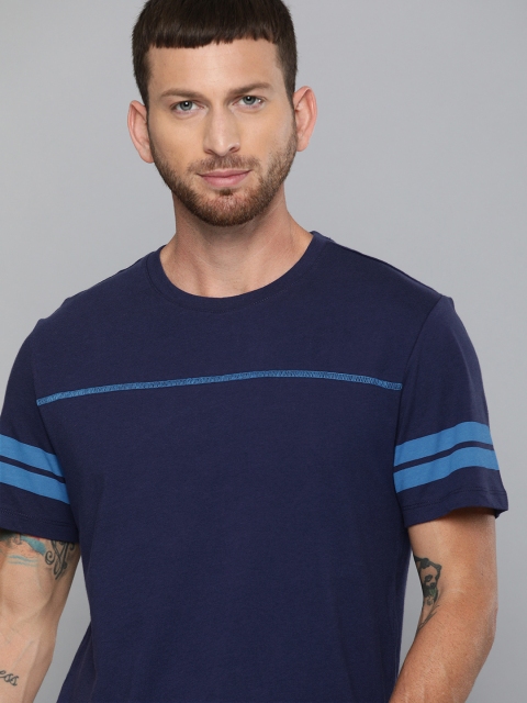

HRX by Hrithik Roshan Men Medieval Blue Solid Bio-Wash Antimicrobial Lifestyle T-shirt, Navy blue