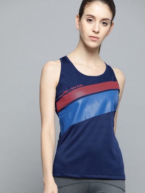

HRX by Hrithik Roshan Women Medieval Blue Colourblocked Rapid-Dry Training Top