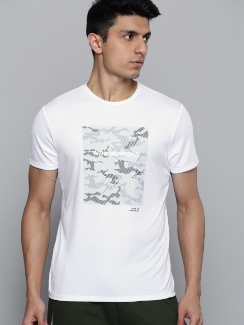 

HRX by Hrithik Roshan Men Bright White Solid Rapid-Dry Running T-shirt