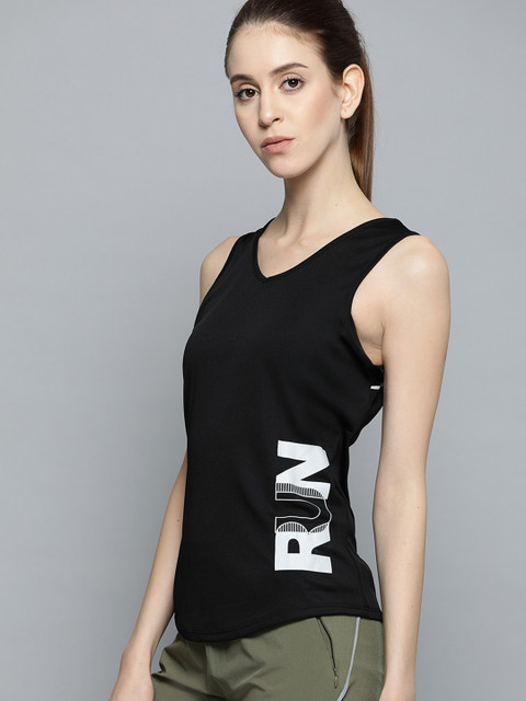 

HRX by Hrithik Roshan Women Jet Black Solid Rapid-Dry Running T-shirt