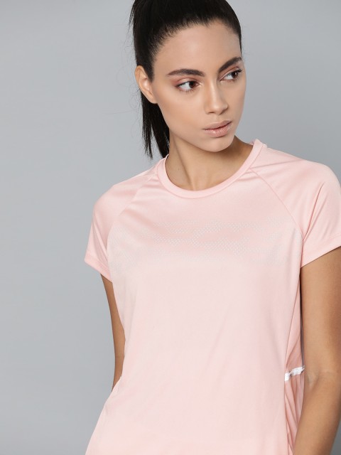 

HRX by Hrithik Roshan Women Peach Skin Solid Rapid-Dry Training T-shirt