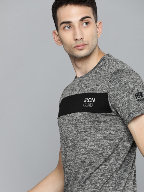 

HRX by Hrithik Roshan Men Grey Melange Solid Rapid-Dry Training T-shirt