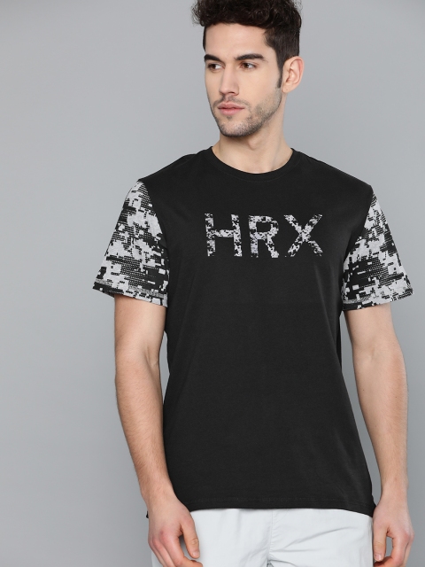

HRX by Hrithik Roshan Men Jet Black Solid Bio-Wash Antimicrobial Lifestyle T-shirt