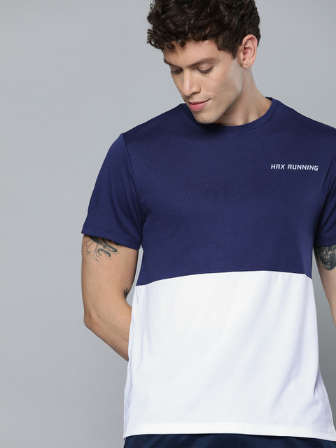 

HRX by Hrithik Roshan Men Medieval Blue Solid Rapid-Dry Running T-shirt, Navy blue