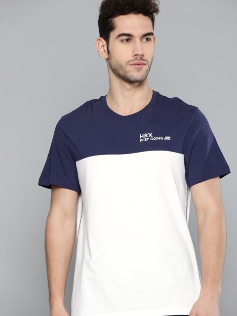 

HRX by Hrithik Roshan Men Medieval Blue Bio-Wash Antimicrobial Lifestyle T-shirt, White