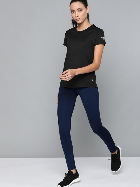 

HRX by Hrithik Roshan Women Jet Black Solid Rapid-Dry Running T-shirt