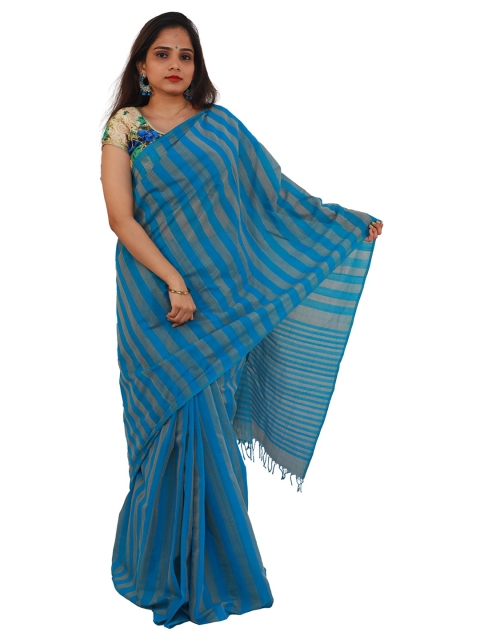 

APCO Blue Striped Pure Cotton Rajahmundry Handloom Saree