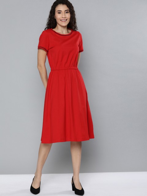 

Chemistry Women Red Solid Fit and Flare Dress