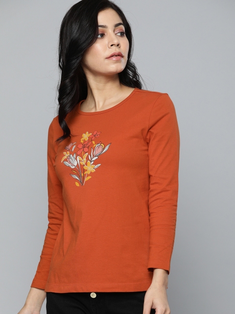 

Chemistry Women Rust Printed Top