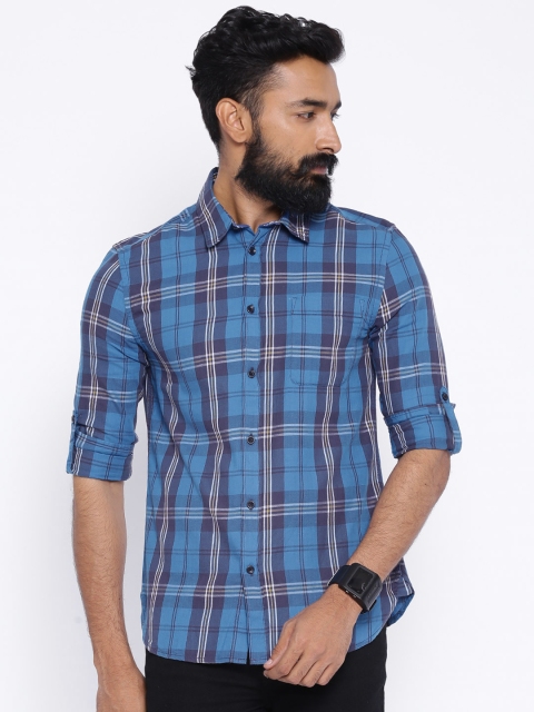 

Jack & Jones Blue Checked Slim Fit Casual Shirt