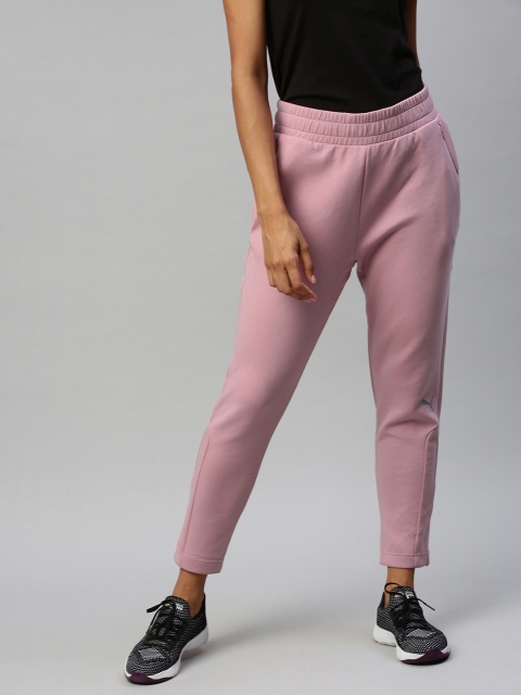 

Puma Women Pink Solid Evostripe Straight Fit dryCELL Crop Track Pants