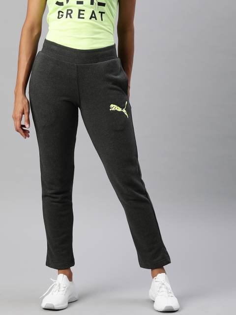 

Puma Women Charcoal Grey Brand Logo Print Regular Fit OP 2 Sweat Track Pants