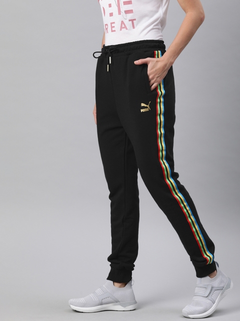 

Puma Women Black Solid Straight Fit TFS Joggers with Side Taping Detail