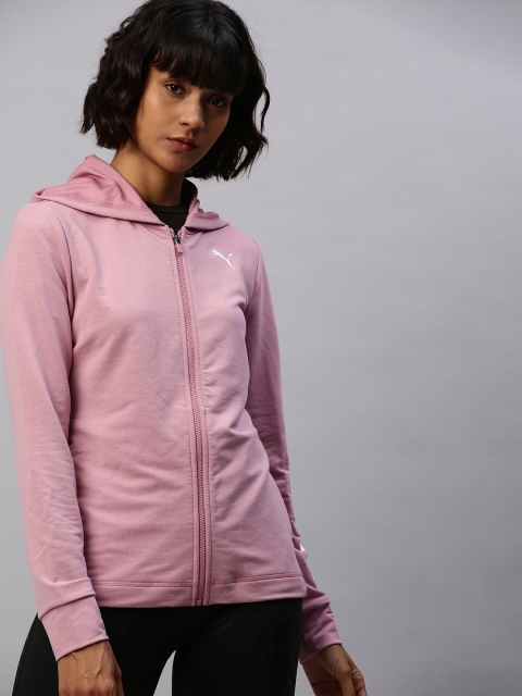 

Puma Women Pink Solid dryCELL Modern Sports Full-Zip Hooded Sweatshirt