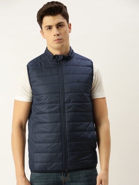 

Peter England Men Navy Blue Solid Puffer Jacket