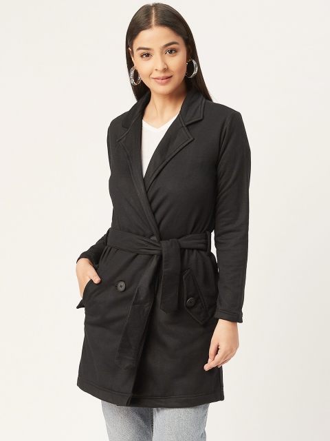 

Alsace Lorraine Paris Women Black Solid Double-Breasted Overcoat