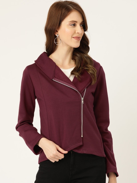 

Alsace Lorraine Paris Women Burgundy Solid Sweatshirt