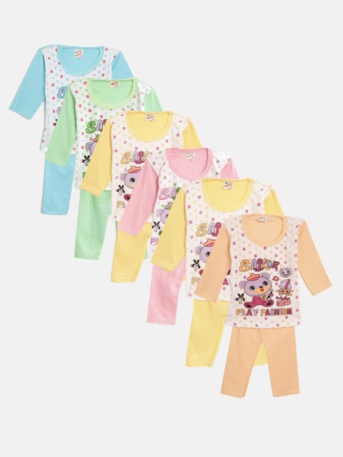

MANZON Kids Pack of 6 Printed Clothing Sets, Multi