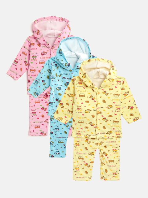 

MANZON Kids Pack of 3 Printed Clothing Sets, Blue
