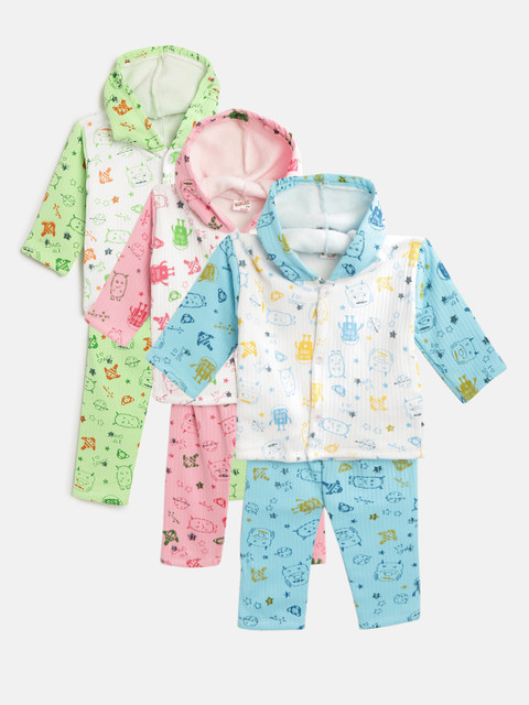 

MANZON Kids Pack of 3 Printed Clothing Sets, Multi