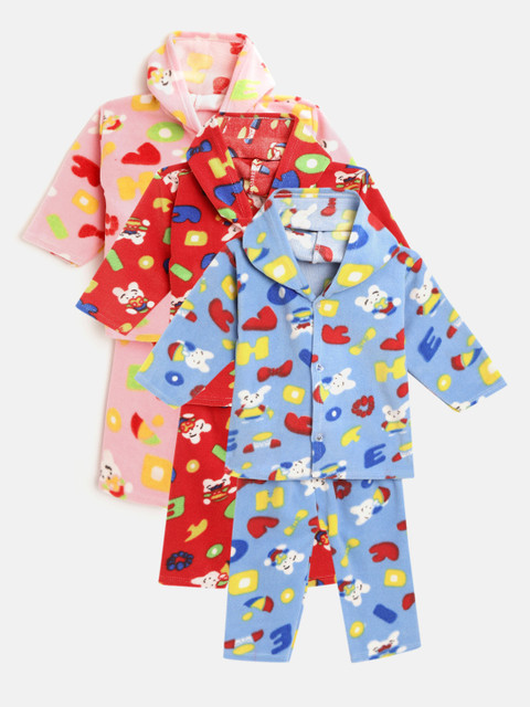

MANZON Kids Pack of 3 Printed Clothing Sets, Blue