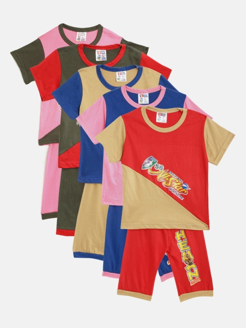 

MANZON Kids Pack of 5 Clothing set, Red