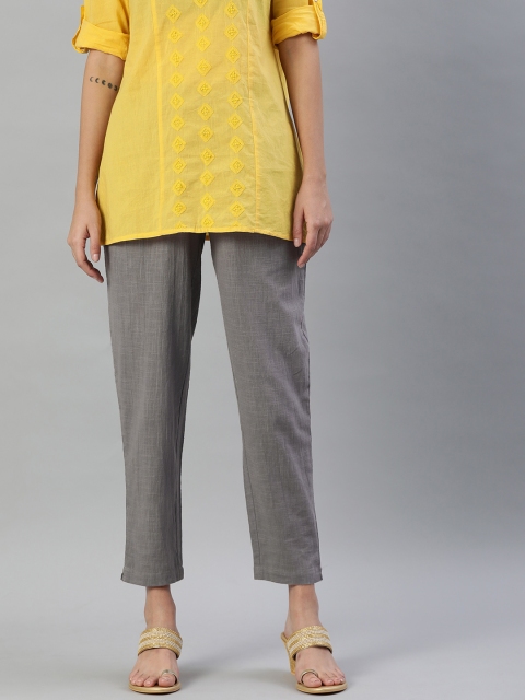 

Aprique FAB Women Grey Regular Fit Solid Trousers