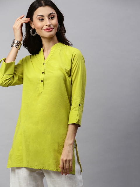 

Aprique FAB Women Green Solid Straight Kurti
