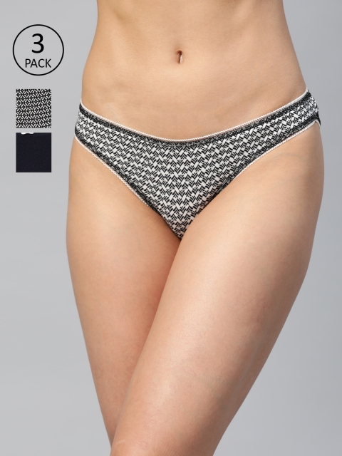 

Marks & Spencer Women Pack Of 3 Hipster Briefs T613074KBLACK MIX, Black