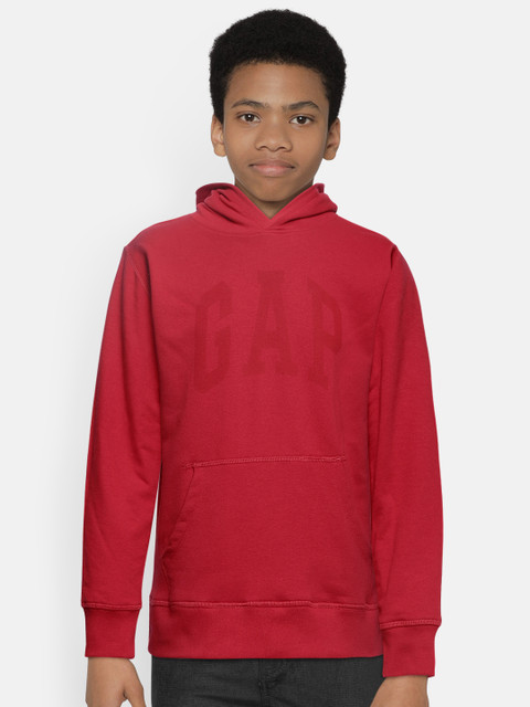 

GAP Boys Red Printed Hooded Sweatshirt