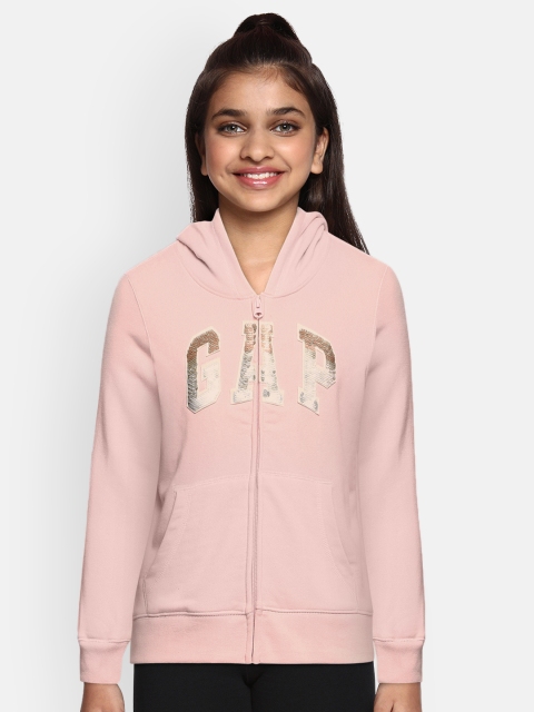 

GAP Girls Pink Printed Hooded Sweatshirt